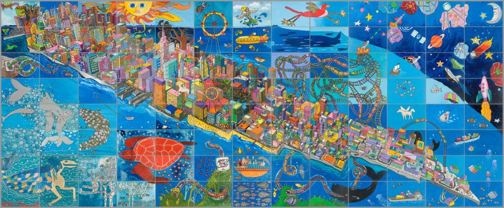 "Manhattan Floating in the East River" consists of 104 panels.