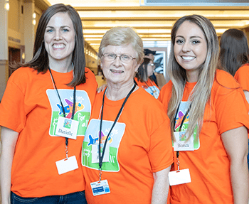Pictured: Barbara Hughes (vice president), Danielle Sendelbach, and Bianca McCormick. Volunteers for The Arc.